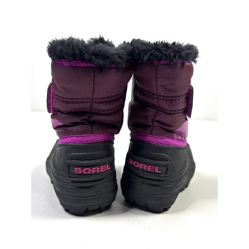 Sorel Snow Boots Toddler Size 4 Waterproof Insulated Pink Black Baby